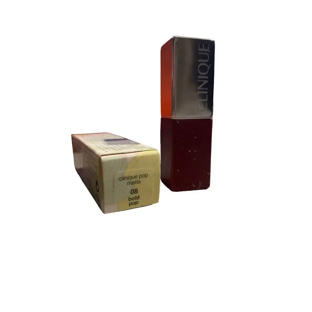 Clinique Pop Matte Lip Colour + Primer 08‎ Bold Pop Lipstick 0.13oz New